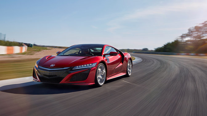 Najnovšia Honda NSX, trojštvrťový pohľad spredu.