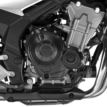 CB500X, priblížený pohľad na motor, štúdiový záber
