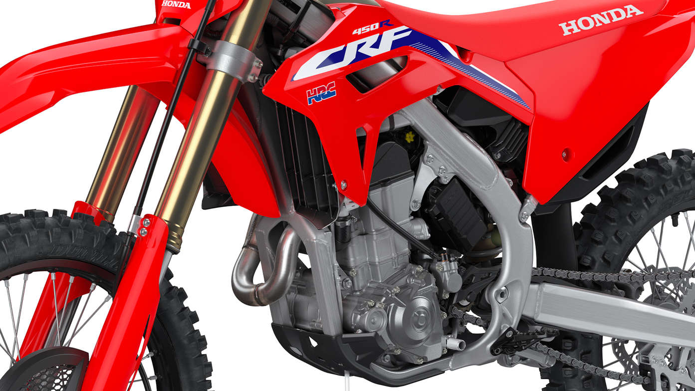 CRF450R – Zužujúci sa dvojnosníkový rám